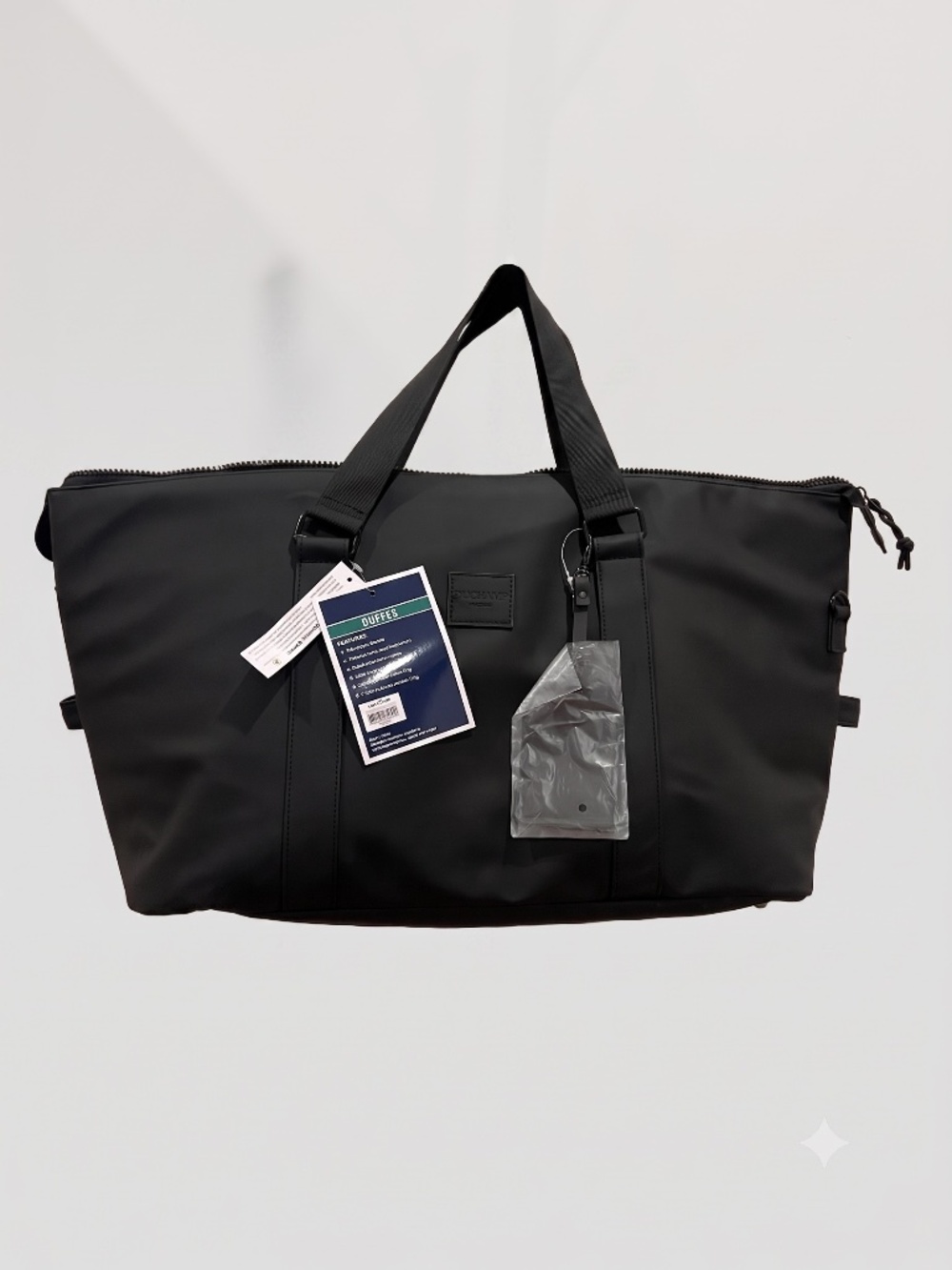 NWT Duchamp London Matte Black Rubberized Tech Duffle Bag